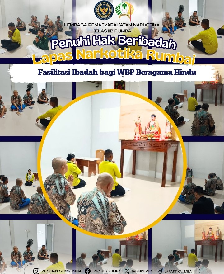 Penuhi Hak Ibadah WBP, Lapas Narkotika Rumbai Fasilitasi Warga Yang Beragama Hindu 