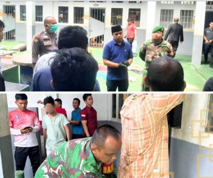 Minimalisir Pelanggaran, Petugas Gabungan Geledah Blok Hunian Lapas Narkotika Rumbai