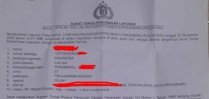 Alami Pengeroyokan Sadis, Korban Lapor Polresta Pekanbaru