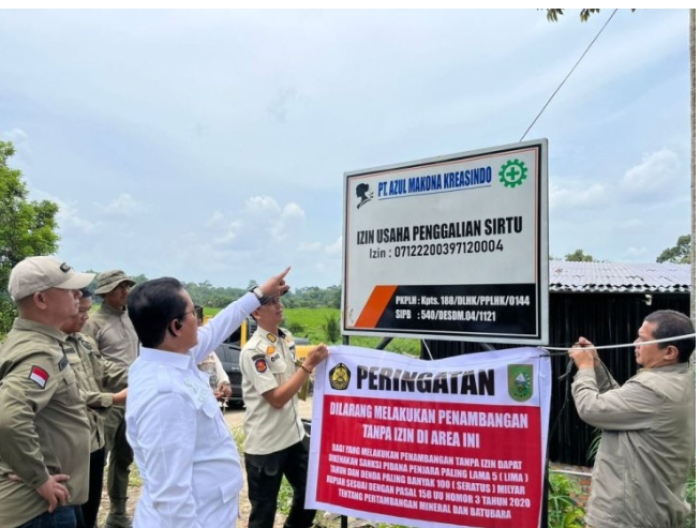 Tim Terpadu ESDM Riau Sidak Tambang Ilegal Di Kampar dan Segel Galian C Milik PT Azul Makona Kreasindo