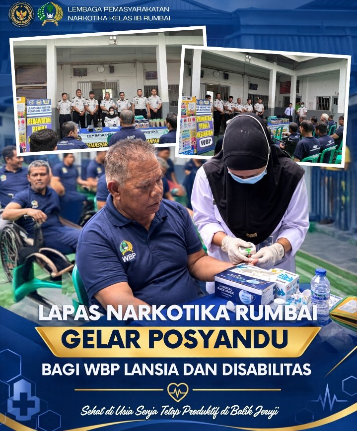 Lapas Narkotika Rumbai Gelar Posyandu Bagi WBP Lansia dan Disabilitas