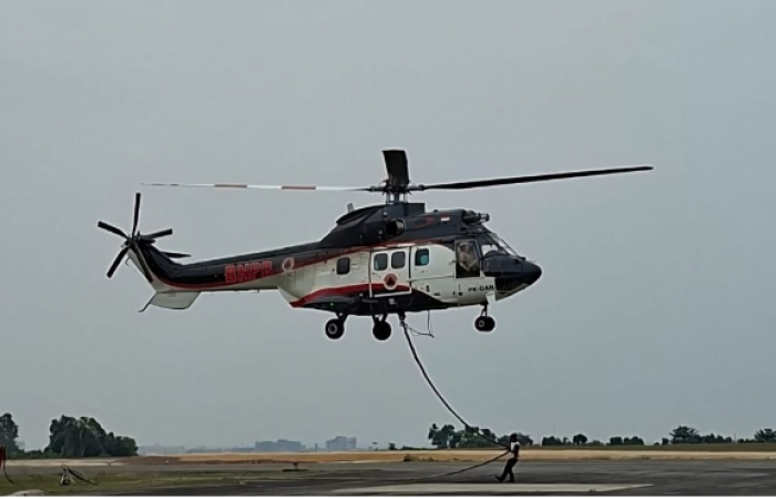 Riau Kembali Terima Bantuan Helikopter Super Puma dari BNPB untuk Atasi Karhutla