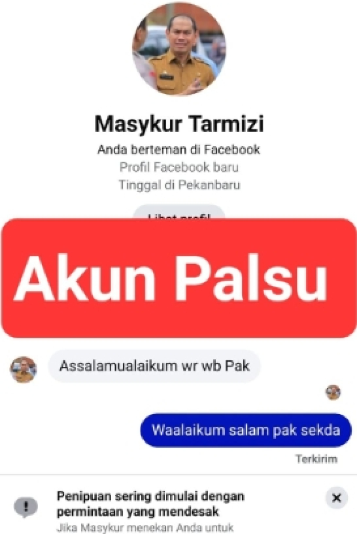 Plh Sekdako Pekanbaru Masykur Tarmizi Ingatkan Masyarakat Waspada Akun FB Palsu Catut Namanya
