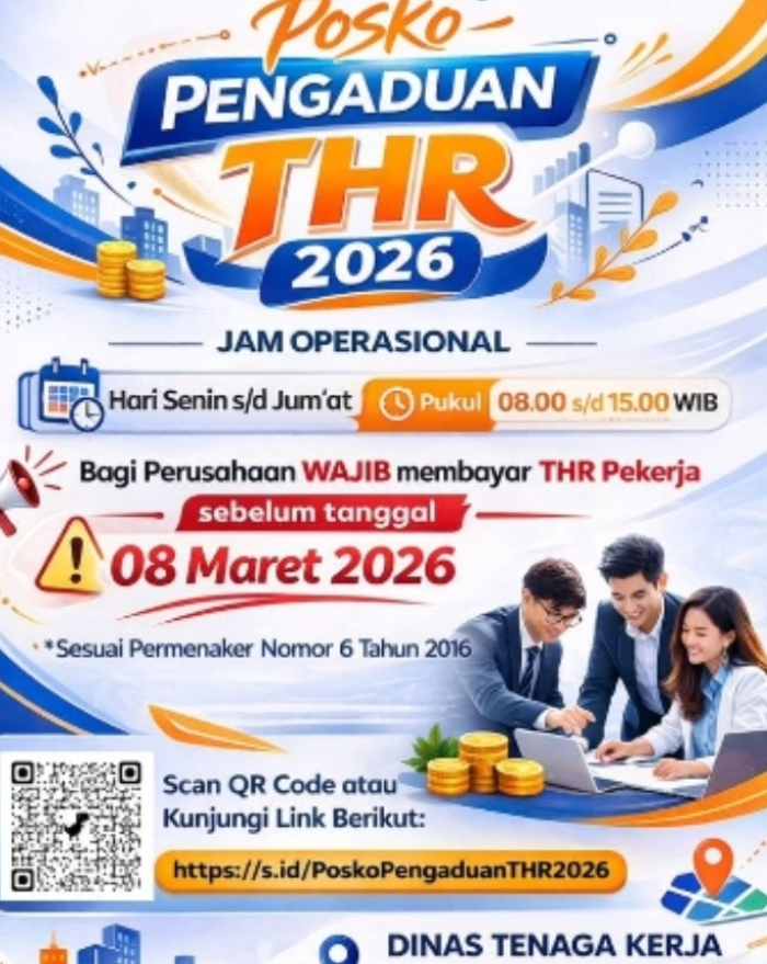 Disnaker Pekanbaru Buka Posko Pengaduan THR 2026