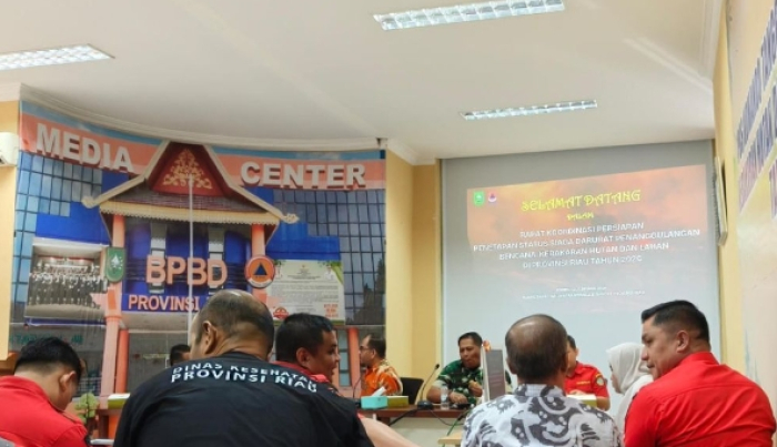 BPBD Riau Gelar Rakor Lintas Sektor, Matangkan Penetapan Status Siaga Darurat Karhutla Provinsi