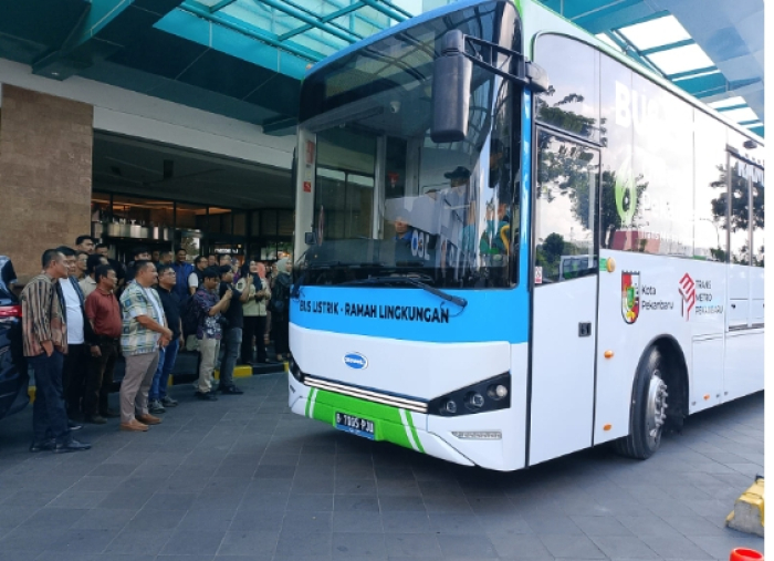 Bus Listrik Mengaspal di Pekanbaru, Digratiskan Selama Uji Coba