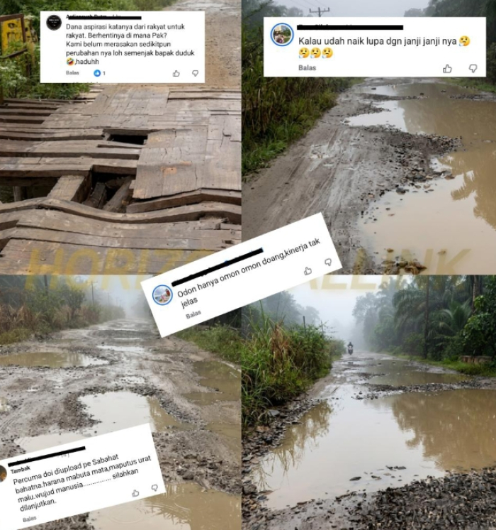 Jalan Lintas Simpang Bragas Bak Kolam Berenang, Warga : Pemkab Paluta Omon Omon