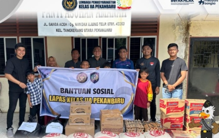 Lapas Kelas IIA Pekanbaru Berbagi di Momen Idul Adha, Salurkan Bantuan Sosial ke Panti Asuhan