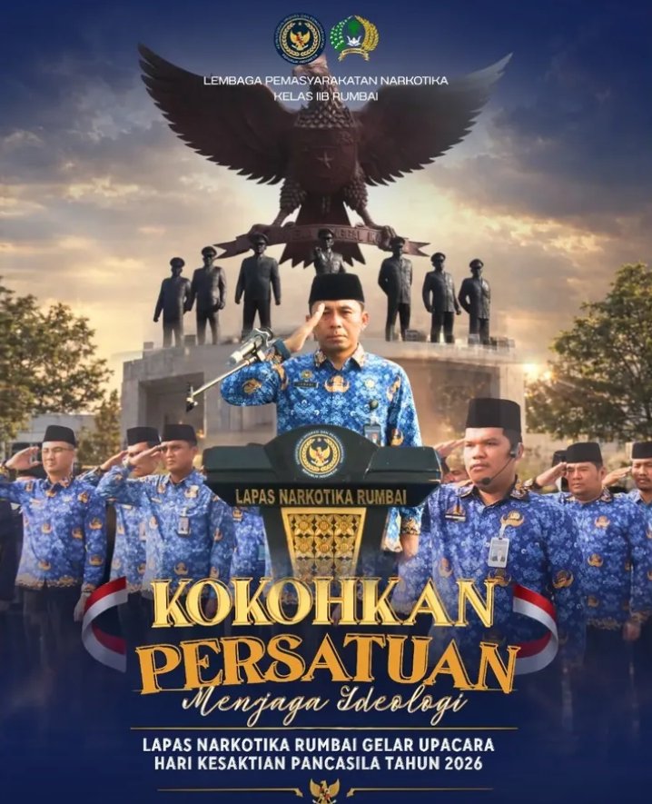 Lapas Narkotika Rumbai Laksanakan Upacara Peringati Hari Kesaktian Pancasila