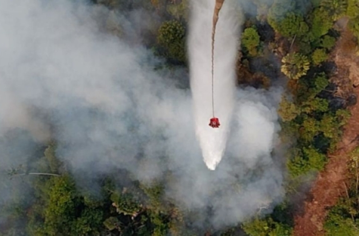 Sinergi Darat dan Udara, Karhutla di Sungai Sembilan Dumai Akhirnya Padam