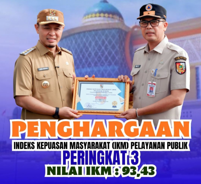 BPBD Pekanbaru Terima Penghargaan IKM Tahun 2025 Dari Walikota Agung Nugroho