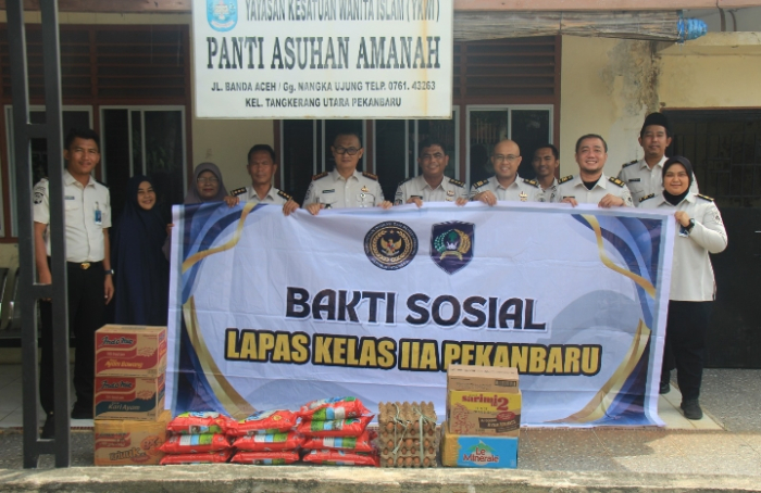 Berbagi di Bulan Suci, Lapas Pekanbaru Gelar Bakti Sosial di Dua Panti Asuhan