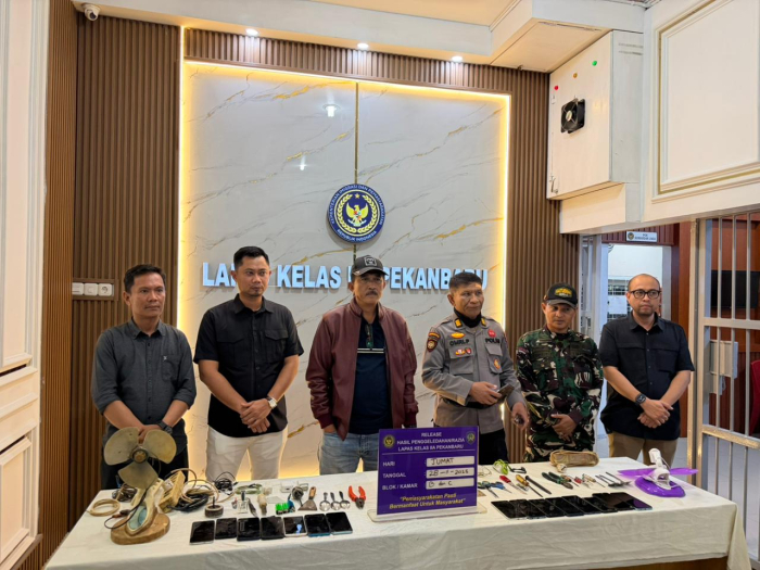 Razia Gabungan Blok Hunian WBP Lapas Kelas IIA Pekanbaru: Sinergi TNI-Polri dan Pemasyarakatan Berhasil Amankan Barang Terlarang