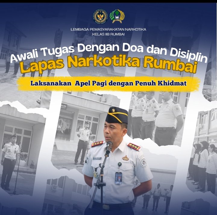 Awali Tugas Dengan Doa dan Disiplin, Lapas Narkotika Rumbai Laksanakan Apel Pagi Secara Khidmat