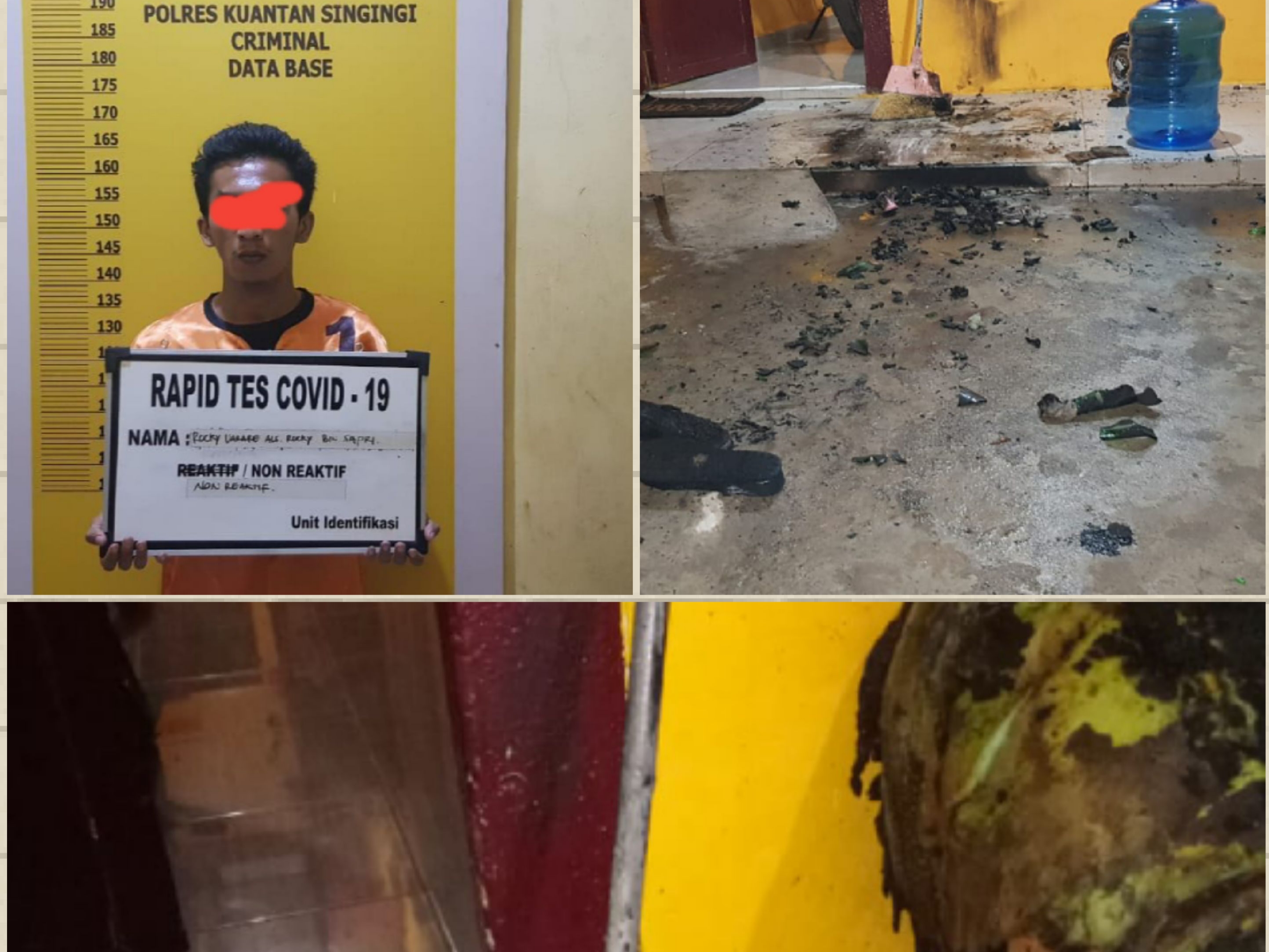 Tak Sampai Satu Jam, Polres Kuansing Berhasil Menangkap Pelaku Bom Molotov