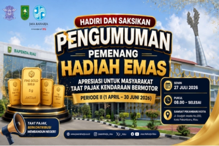Bapenda Riau Ajak Wajib Pajak Saksikan Pengundian Hadiah Emas Periode II, Cek Jadwalnya