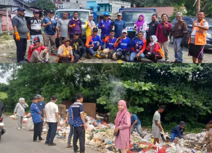 Plt. Camat Kulim dan Jajaran Laksanakan Gotong Royong Atasi Penumpukan Sampah 