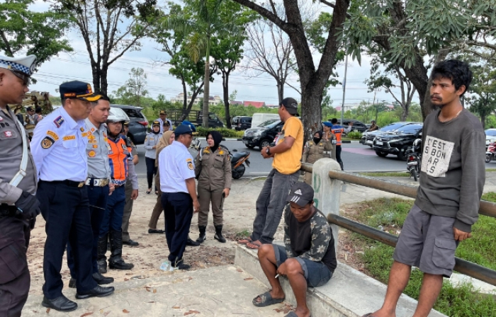 Dishub Pekanbaru Bersama Aparat Gabungan Kembali Amankan Pak Ogah