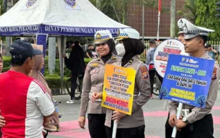 Ditlantas Polda Riau Rutin Sosialisasilan Kamseltibcarlantas di Area CFD