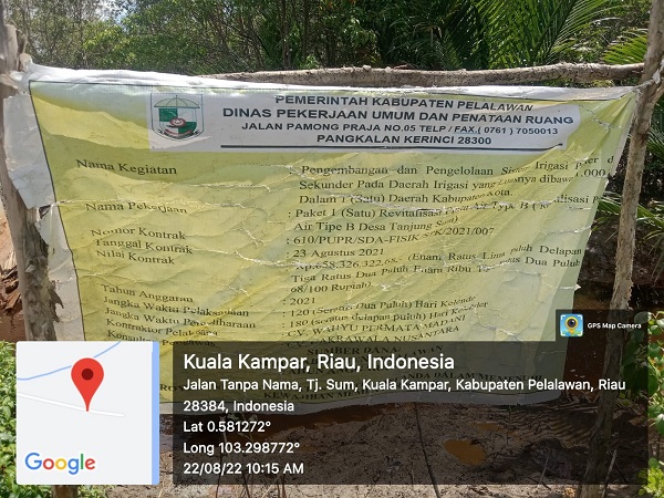 Pintu Air Rp658 Juta Dinilai Tak Bermanfaat Serta Diduga Telah Dikorupsi Oknum Kepala Desa Tanjung Sum