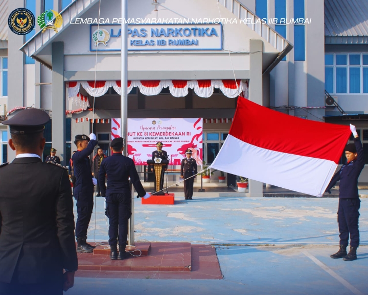 Kalapas Narkotika Rumbai Pimpin Upacara Peringati HUT RI ke 81