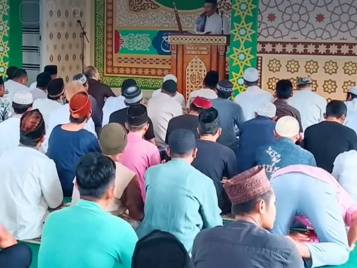 Pertebal Iman WBP, Lapas Narkotika Kelas IIB Rumbai Gelar Sholat Jumat Berjamaah