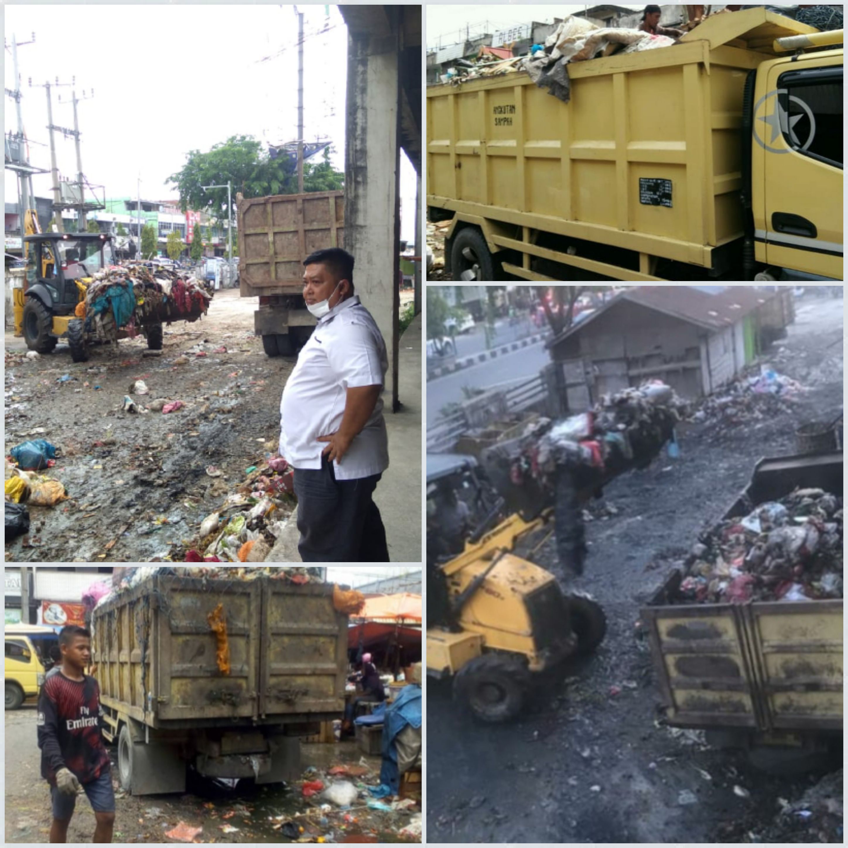 Dinas DLHK Kota, Bersihkan Tumpukan Sampah di 4 Pasar Kota PekanbaruÂ 
