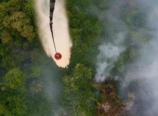 Heli WB dan OMC Gempur Karhutla Inhu, Inhil, dan Meranti