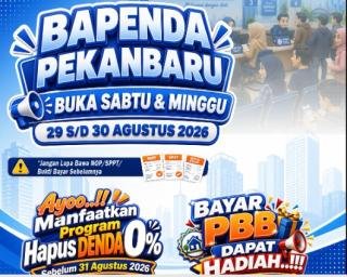 Bapenda Pekanbaru Buka Layanan Pembayaran PBB pada Akhir Pekan